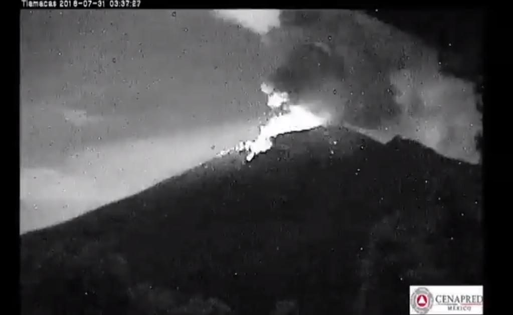 Video. Así fue la explosión del volcán Popocatépetl