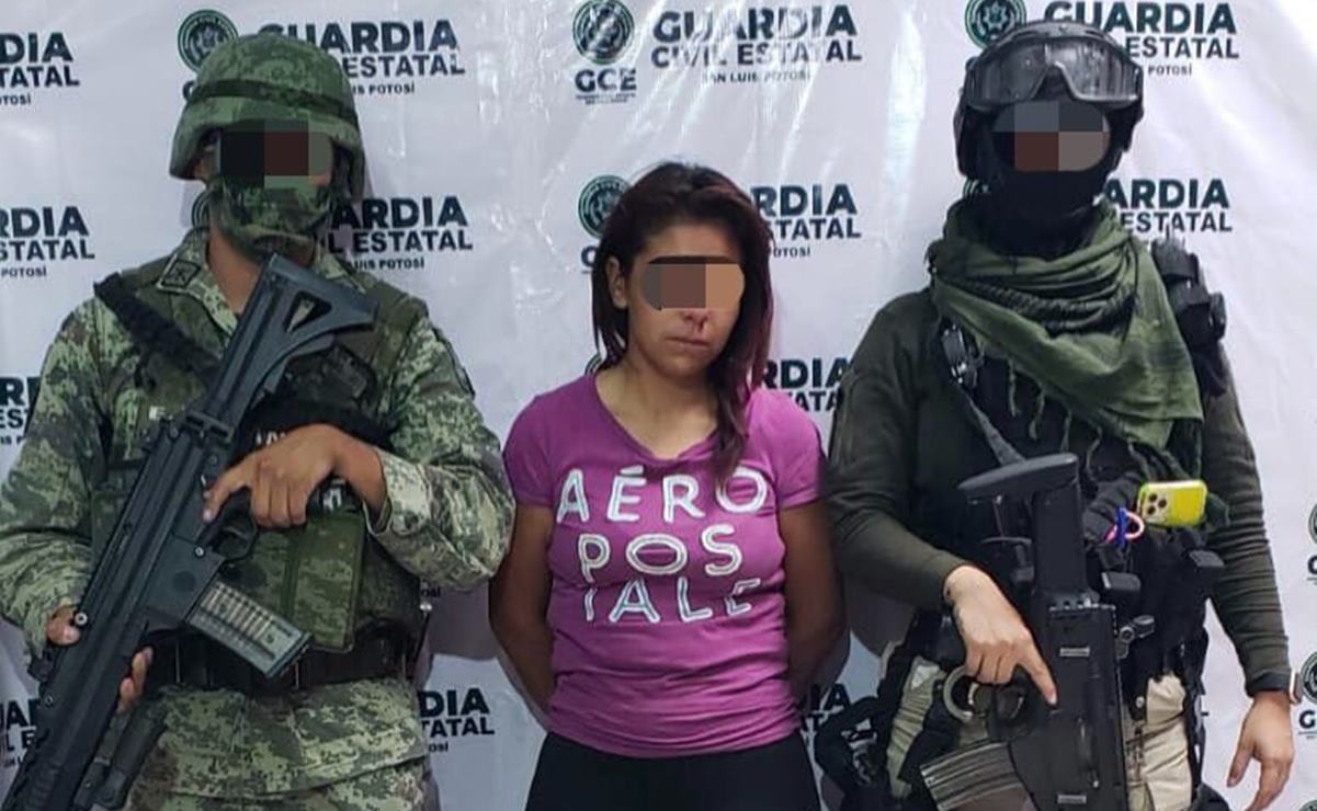Detienen a mujer con droga y “poncha llantas” en Matehuala, SLP