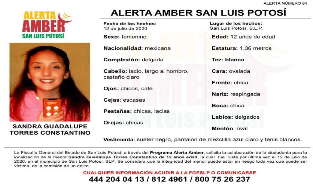 Activan Alerta Amber para localizar a niña de 12 años de edad en la capital