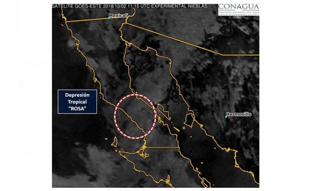 Depresión tropical “Rosa” toca tierra en Baja California