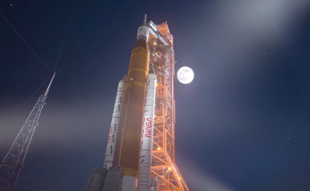 La nave espacial Orión, de la misión Artemis II de regreso a la Luna después de 50 años. Foto: Captura de video