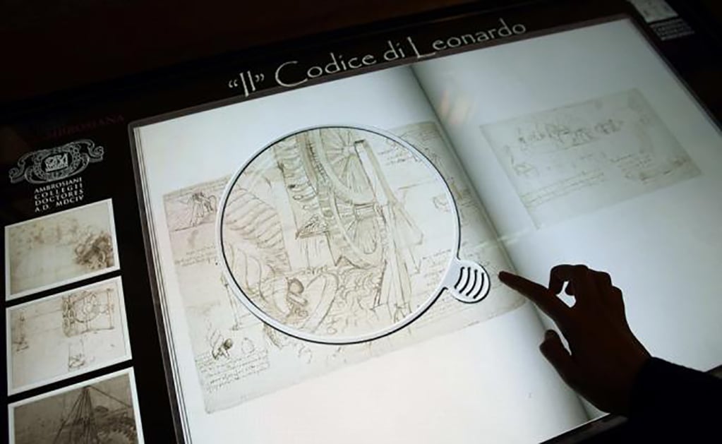 Biblioteca exhibe 46 dibujos de Leonardo Da Vinci