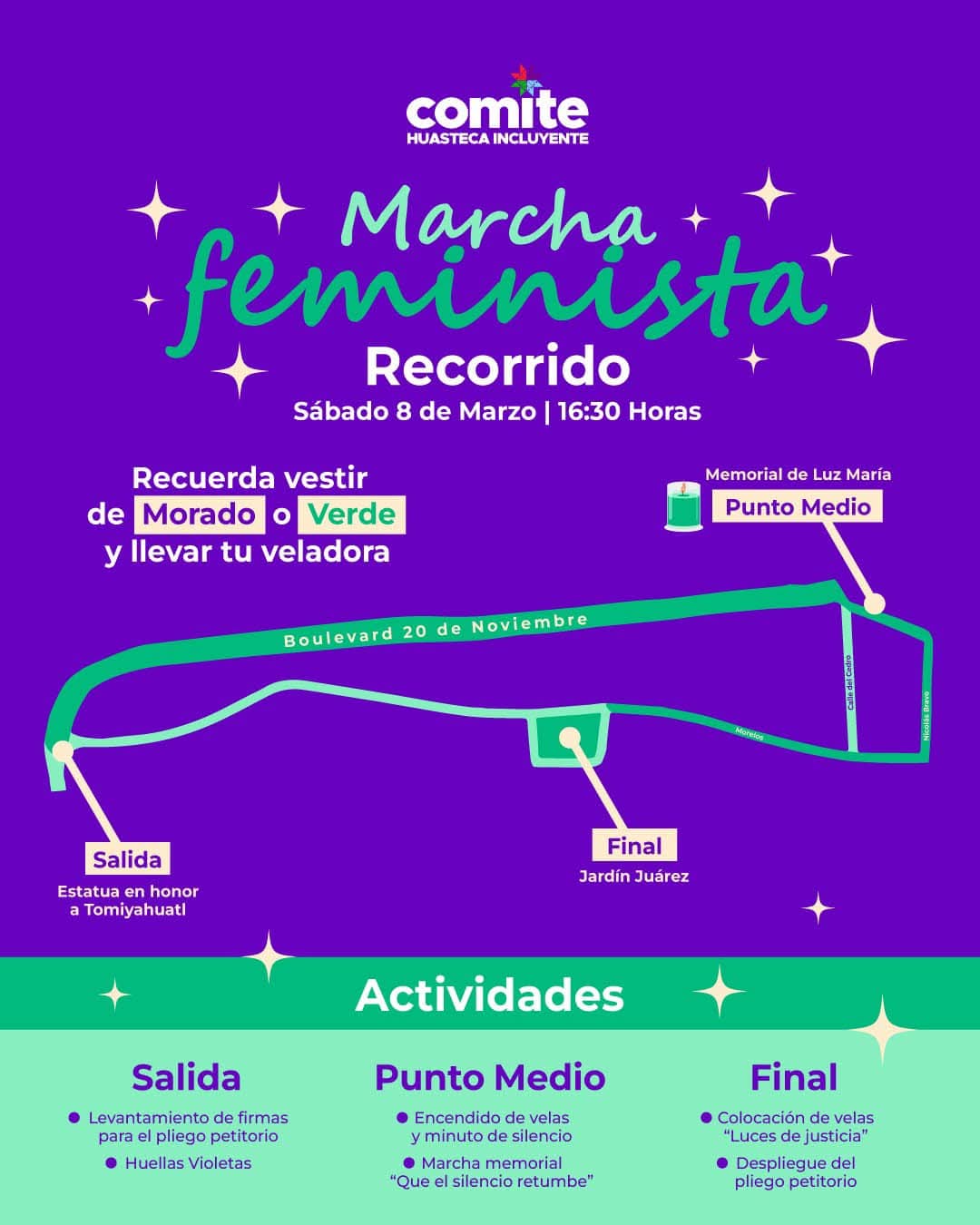 Convocatoria a la marcha del 8M en Tamazunchale