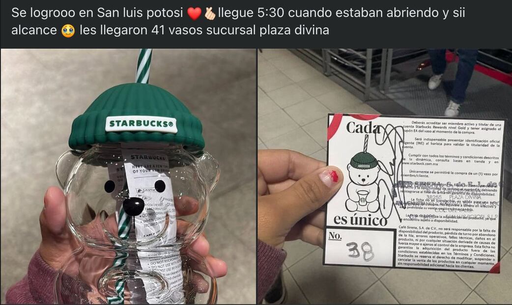 Personas en Facebook publican su logro de conseguir el vaso navideño. Foto: Captura de pantalla