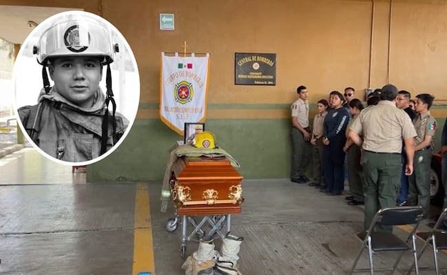 Dan último adiós a Yair Herrera, bombero asesinado en Matehuala, SLP, durante operativo de la Guardia Civil