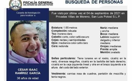 Familia sigue buscando a César Isaac, joven desapareció al acudir a una fiesta en SLP