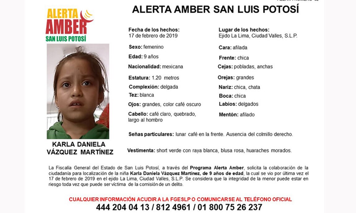 “Se ha hecho todo lo posible para localizar a Karla Daniela en Valles”