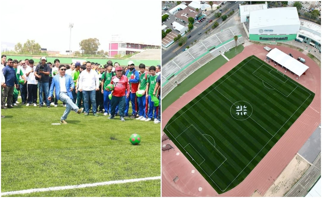 Entregan remodelación de cancha del deportivo Plan de San Luis. Foto: Especial
