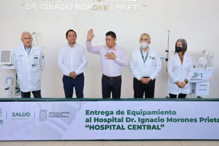 Gobierno de SLP entrega 186 millones de pesos en equipo médico al Hospital Central