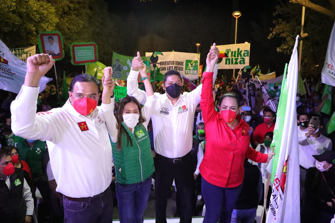 Da banderazo a campaña Ricardo Gallardo, candidato del Verde y PT por San Luis 