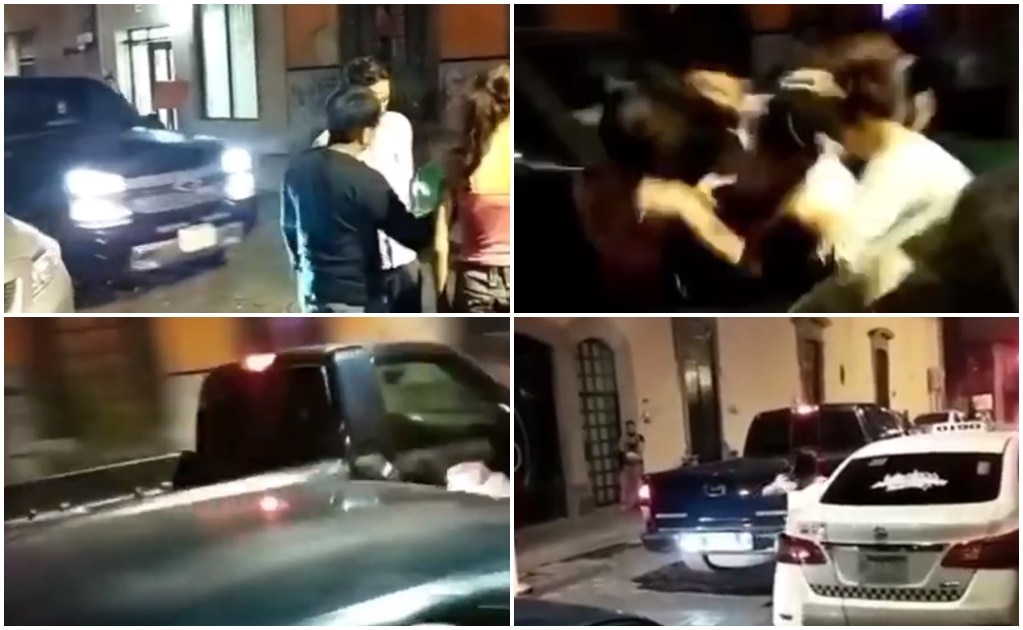 Captan momento en que conductor arrolla a un grupo de jóvenes en Centro de SLP