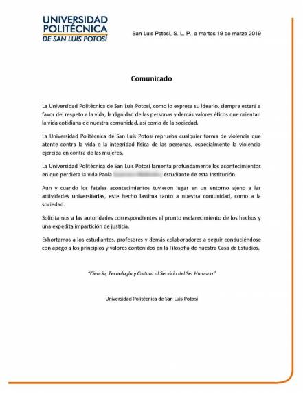 Asesinan a estudiante universitaria