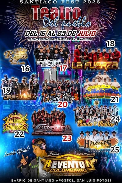 Santiago Fest 2026. Foto: FB@Grupo La Fuerza de S.L.P