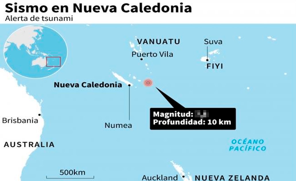Tiembla otra vez en Oceanía: reportan dos sismos en Nueva Caledonia