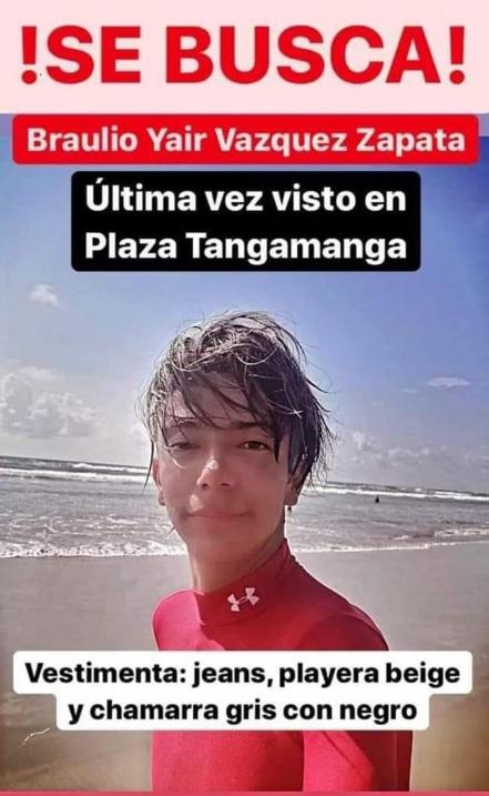 Familiares piden ayuda para localizar a Braulio Yair; desapareció en capital de SLP