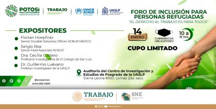 Refugiados podrán acceder a un empleo formal en San Luis Potosí 