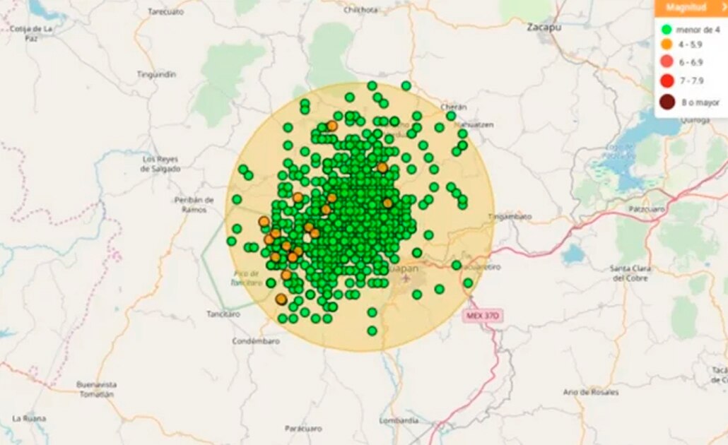 Registra SSN "enjambre sísmico" de 24 días