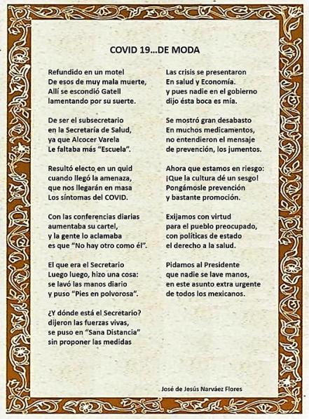 Calaverita literaria. “Covid-19, de moda”, por Jesús Narváez
