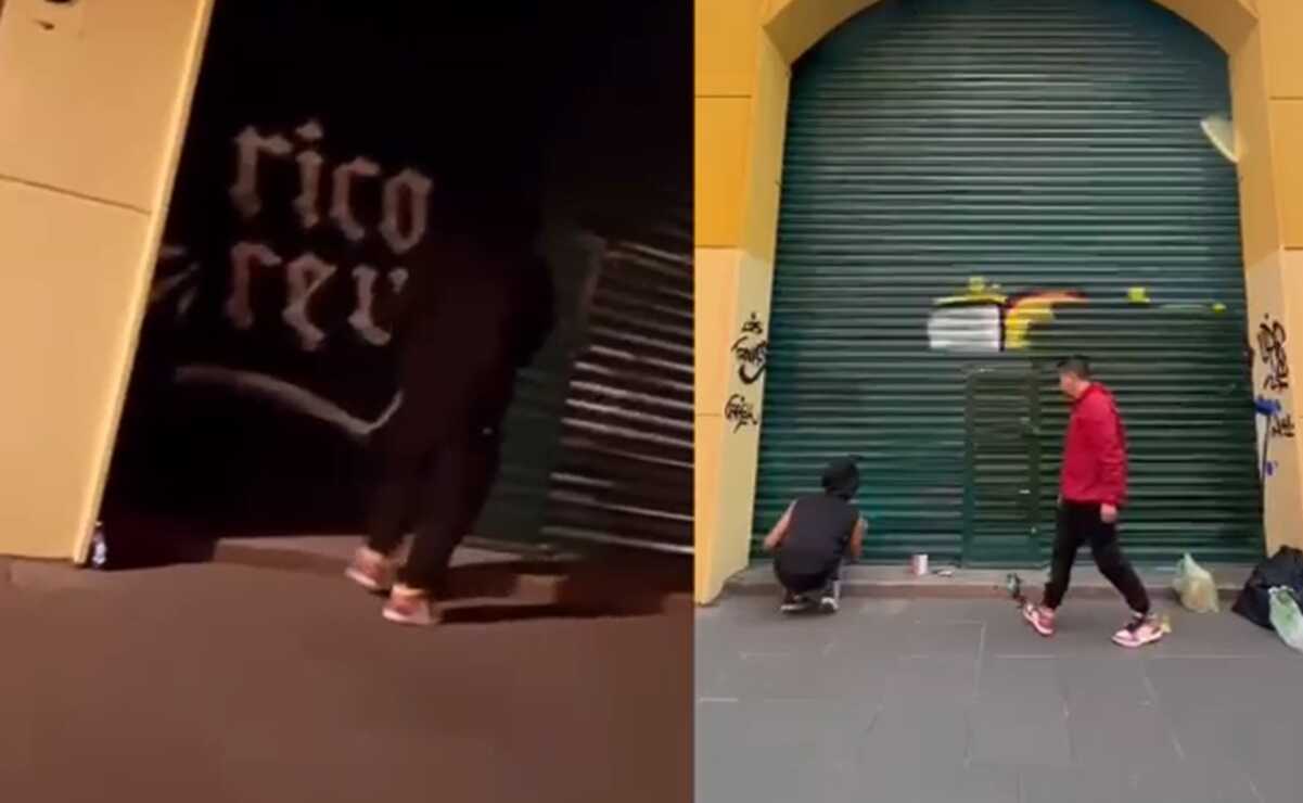 Ubican a grafitero del Centro Histórico de SLP; se compromete a reparar daños en negocios