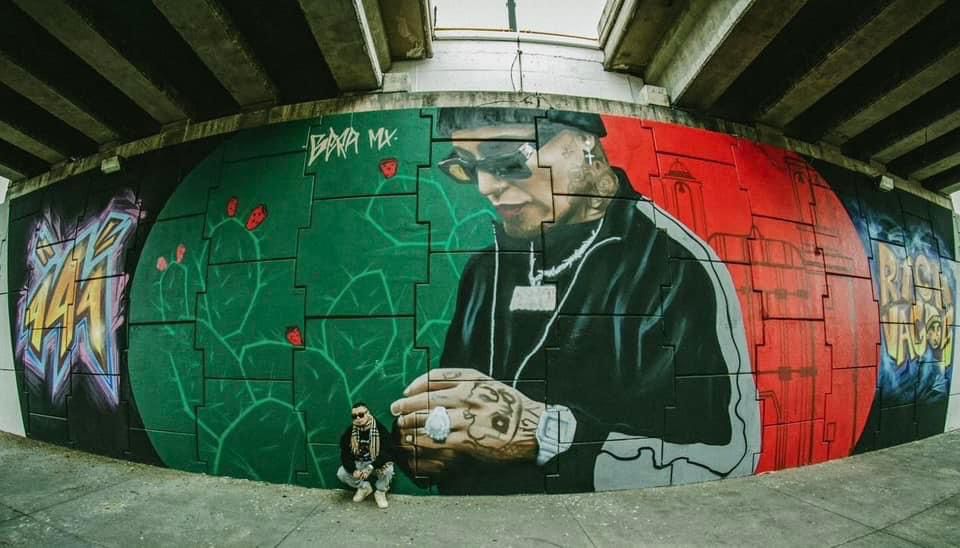 Dedican mural al rapero Gera Mx en calles de SLP. Foto: Especial