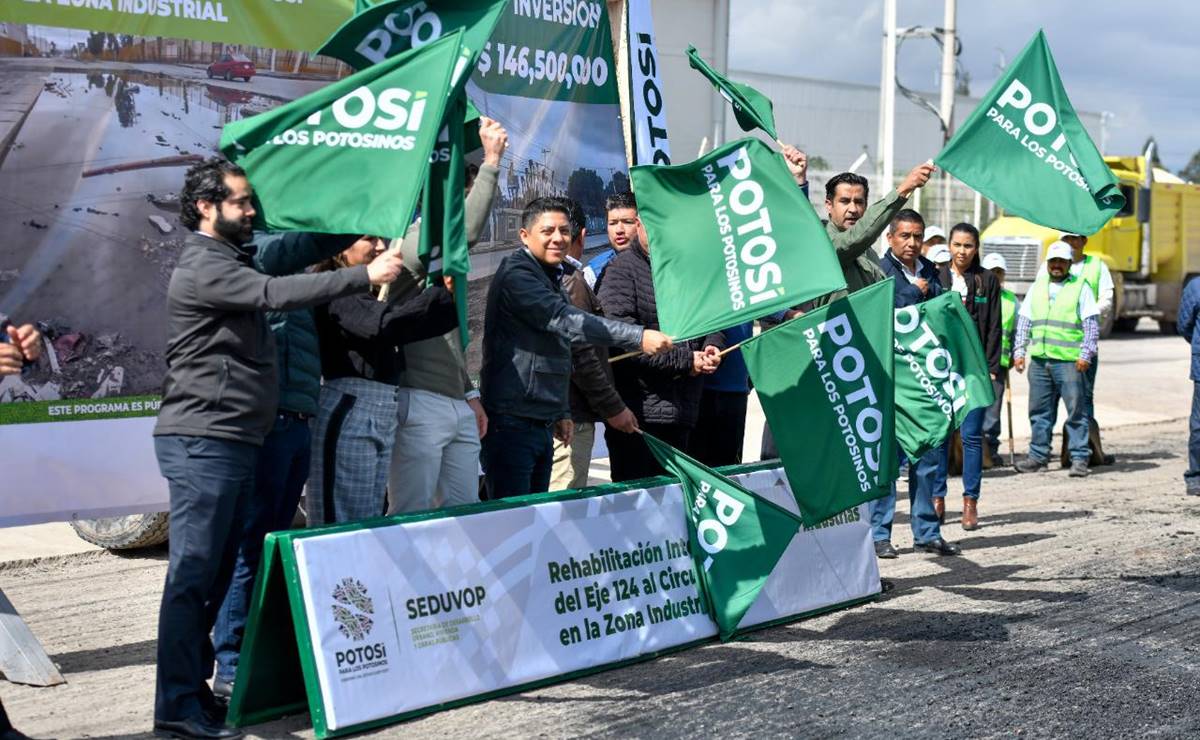 Arranca rehabilitación vial de zona industrial en SLP; gobierno anterior la dejó "devastada", acusa Gallardo