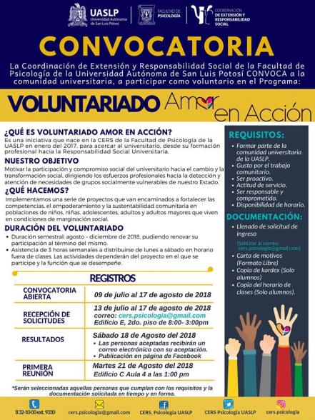 UASLP invita a participar en voluntariado “Amor en acción”