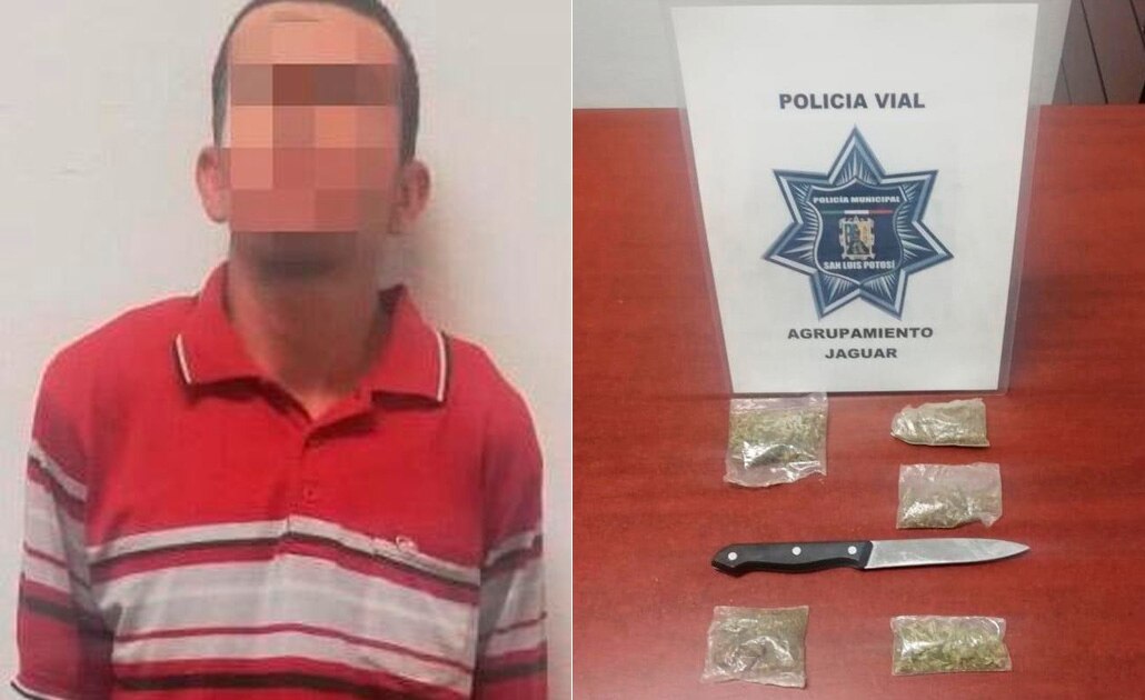 Aseguran a joven con arma y marihuana