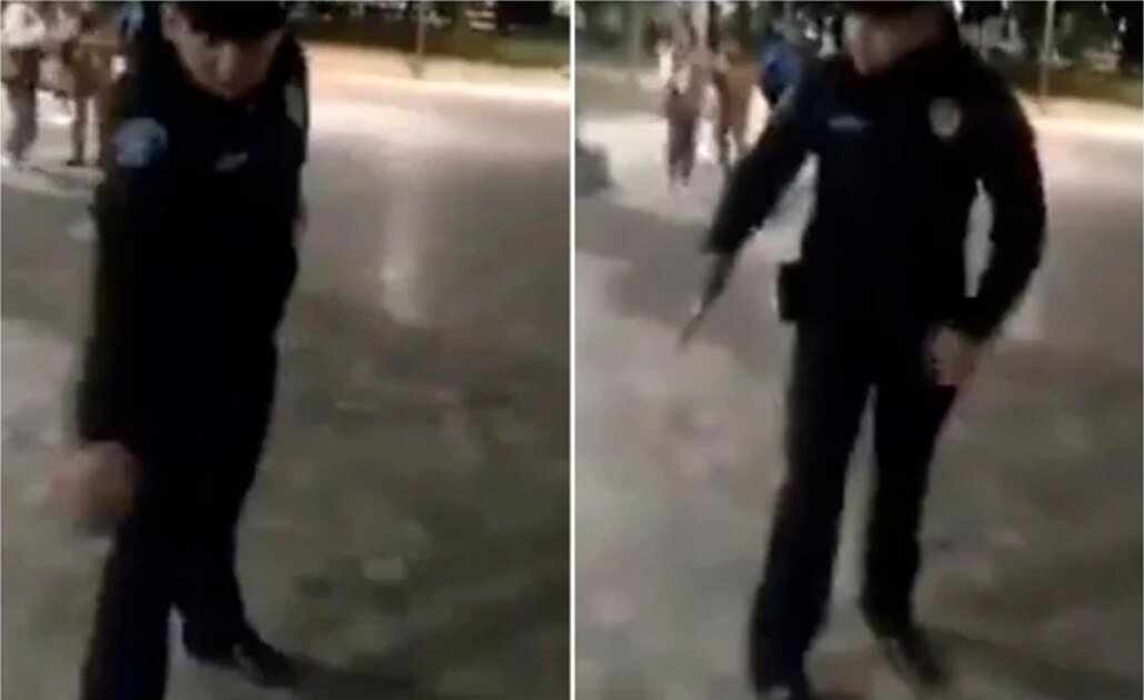 (VIDEO) Policía amaga con dispararle a perrito