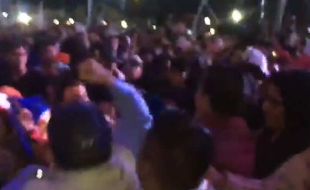 Se registra gresca en mitin de AMLO en Pachuca