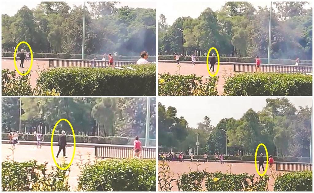 En un video de EL UNIVERSAL se observa a Jesús Teófilo Licona Ferro (círculo amarillo), coordinador operativo de Vigilancia UNAM, en el momento de la agresión de los porros, sin que intente intervenir para frenar el ataque. Foto:TERESA MORENO. ELUNIVERSAL