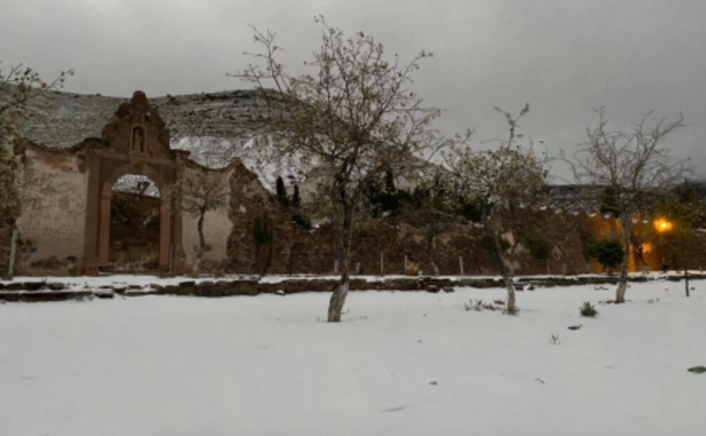 Nieve en Real de Catorce. Foto: Especial