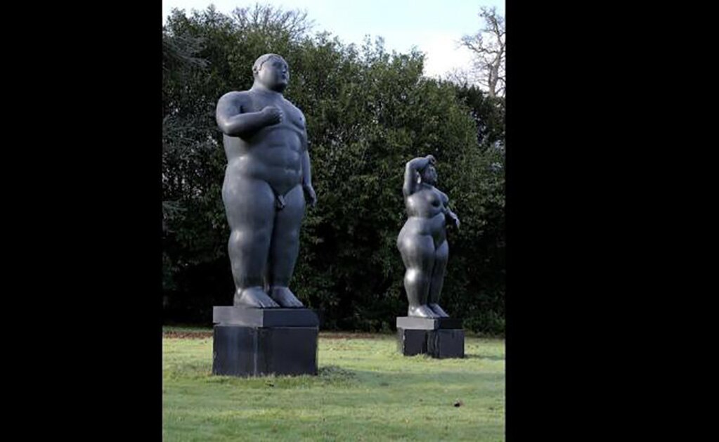 El conjunto escultórico "Adán y Eva", de Fernando Botero. Foto: bonhams.com