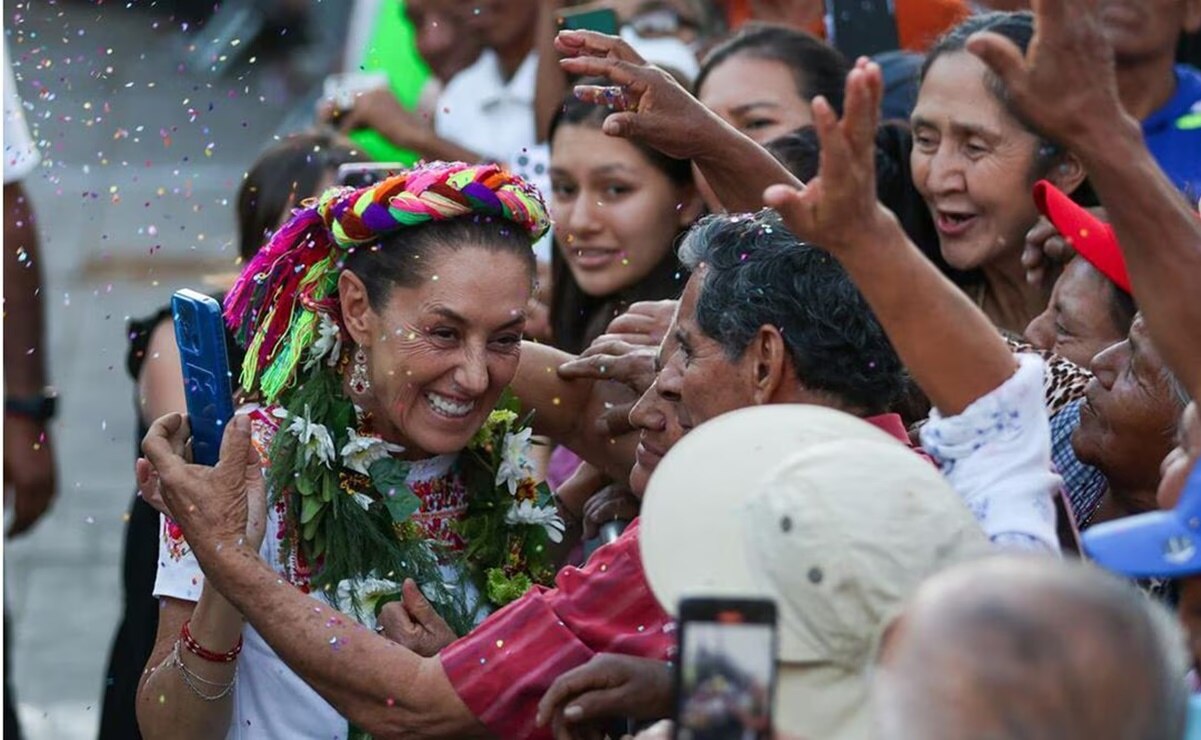 Claudia Sheinbaum de visita en Oaxaca. Foto: Diego Simón