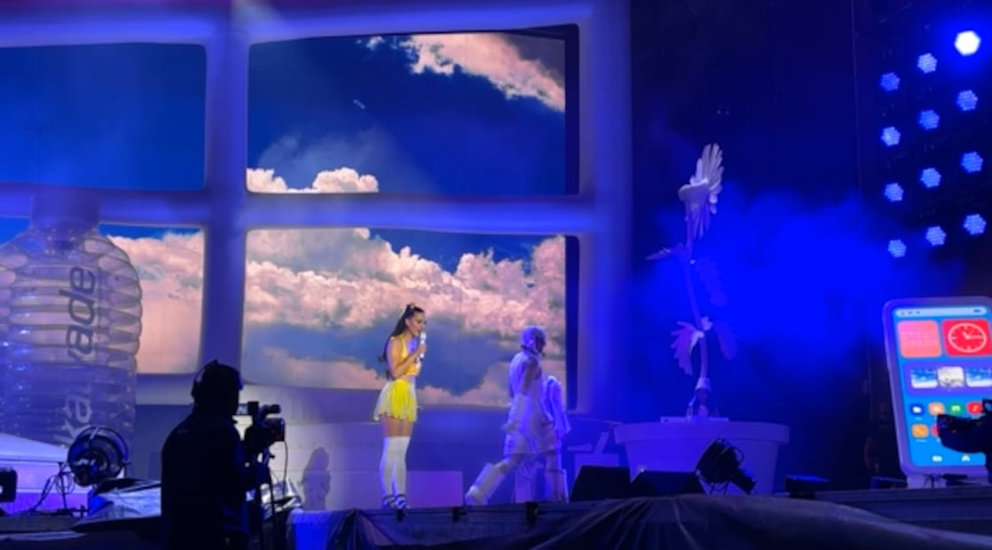 Katy Perry en la Fenapo 2026. Foto: Captura de video.