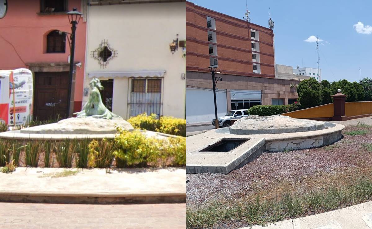 ¡Se roban a la “Sirena”! En 6 minutos sustraen la escultura de bronce de la avenida Reforma de SLP