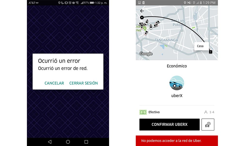 Se cae plataforma de Uber en SLP