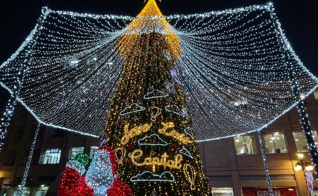Árbol de Navidad en la Plaza de Armas de SLP. Foto: Humberto Torres