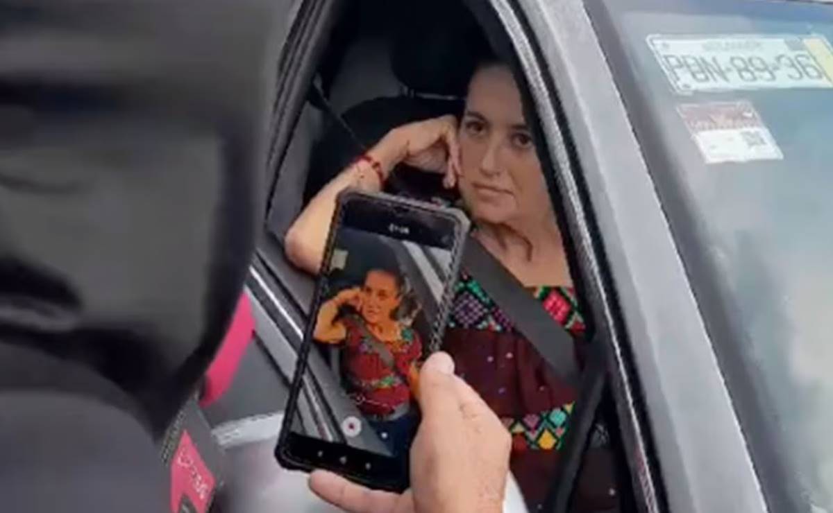 Claudia Sheinbaum es detenida por encapuchados. Foto: Especial