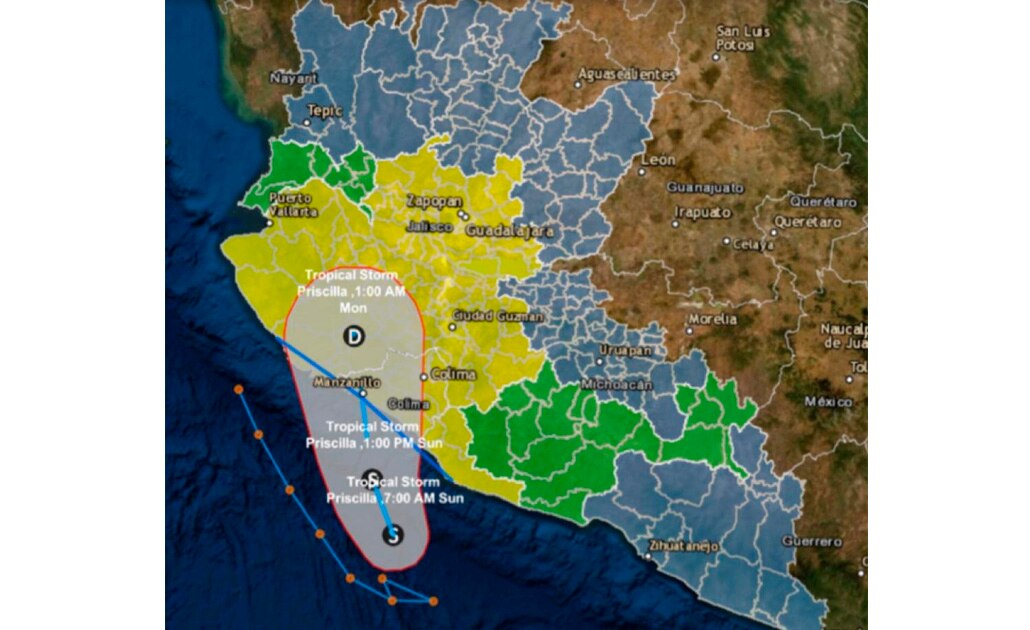 Se forma tormenta tropical Priscilla en el Pacífico
