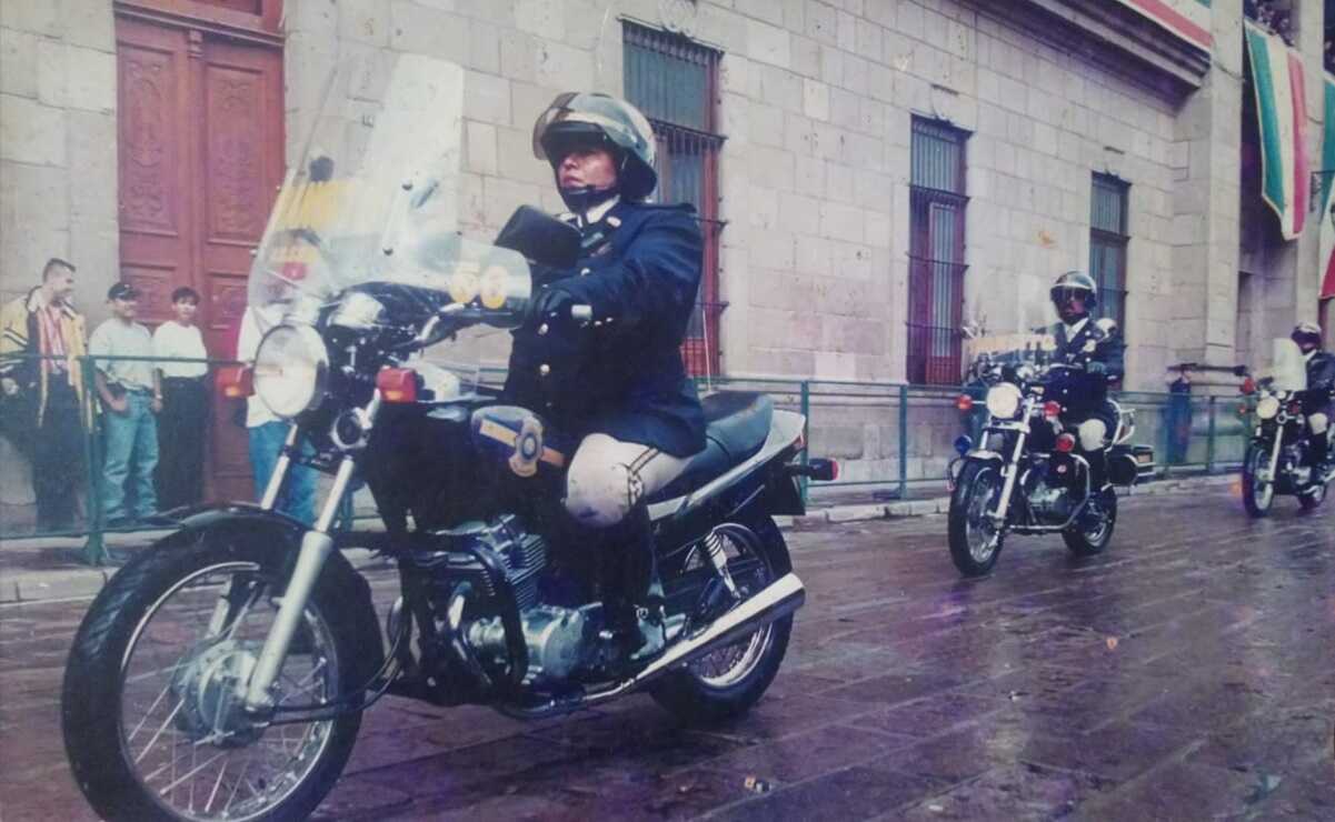 Chuyita. Tras 33 años de servicio, se jubila la primera mujer policía vial de SLP. Foto: Cortesía