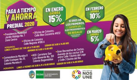 Este jueves inicia programa de descuentos del impuesto predial en Soledad