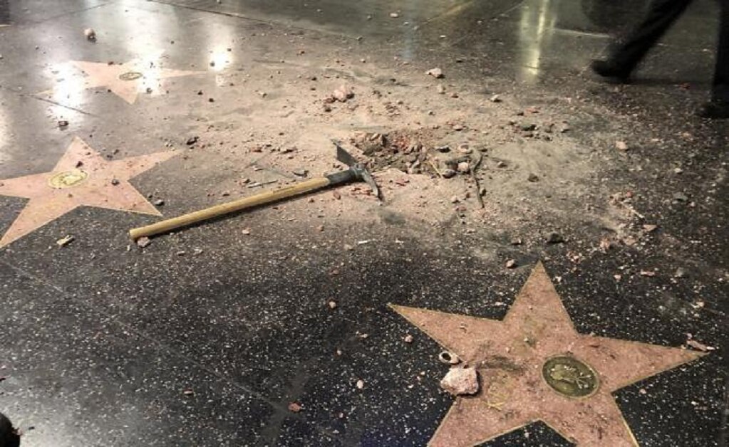  Destruyen otra vez la estrella de Trump en el Paseo de la Fama de Hollywood