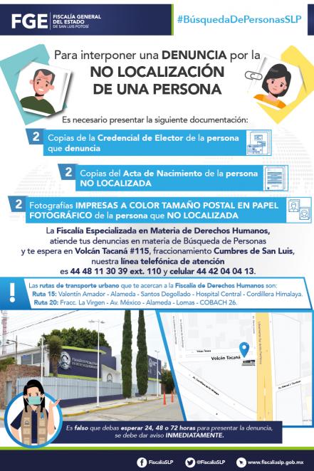 ¿Qué papeles presentar para denunciar la desaparición de una persona en SLP?
