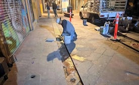 Líneas podotáctiles, instaladas recientemente en el Centro Histórico de SLP, ya han sido dañadas