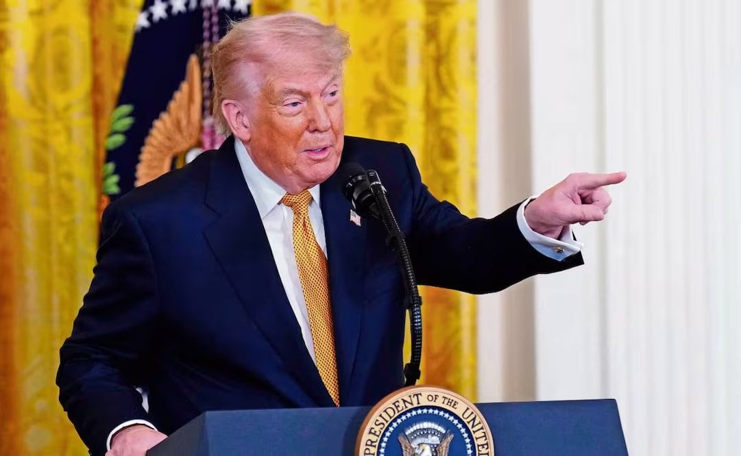 El presidente Donald Trump, ayer durante su mensaje por el Día de las Madres en la Sala Este de la Casa Blanca. Foto: Jacquelyn Martin / AP