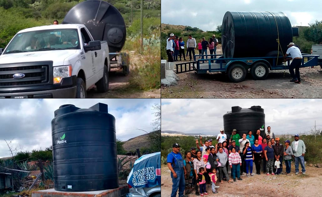 Desarrollo Social entrega tinacos comunitarios en El Aguaje