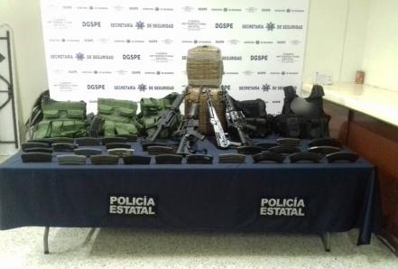 Aseguran armas y drogas en Villa de Reyes