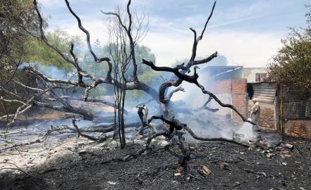Incendio en predio cercano a Plaza Citadina provoca movilización 