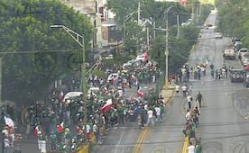 Glorieta Bocanegra se pinta de verde, blanco y rojo por triunfo de la Selección Mexicana en el Mundial de Futbol