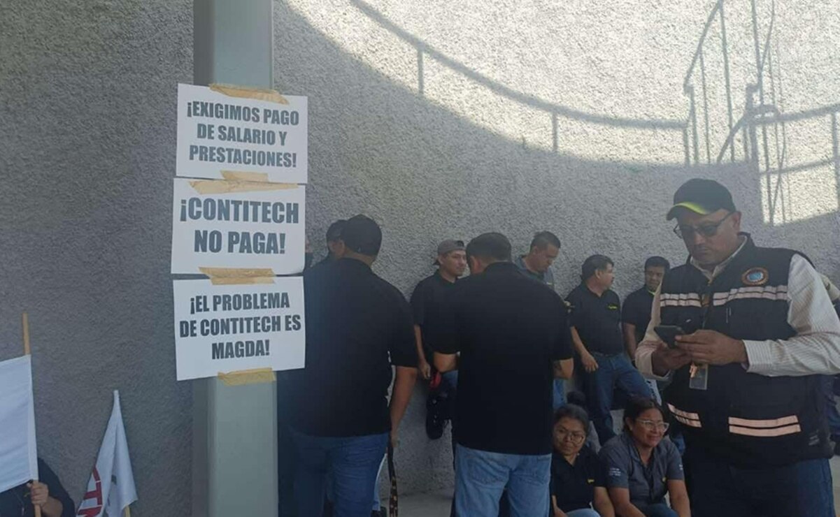 Paro de labores de trabajadores de ContiTech en SLP. Fotos: Cortesía